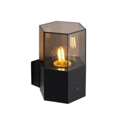 Qazqa buitenlampen met sensor denmark zwart e27
