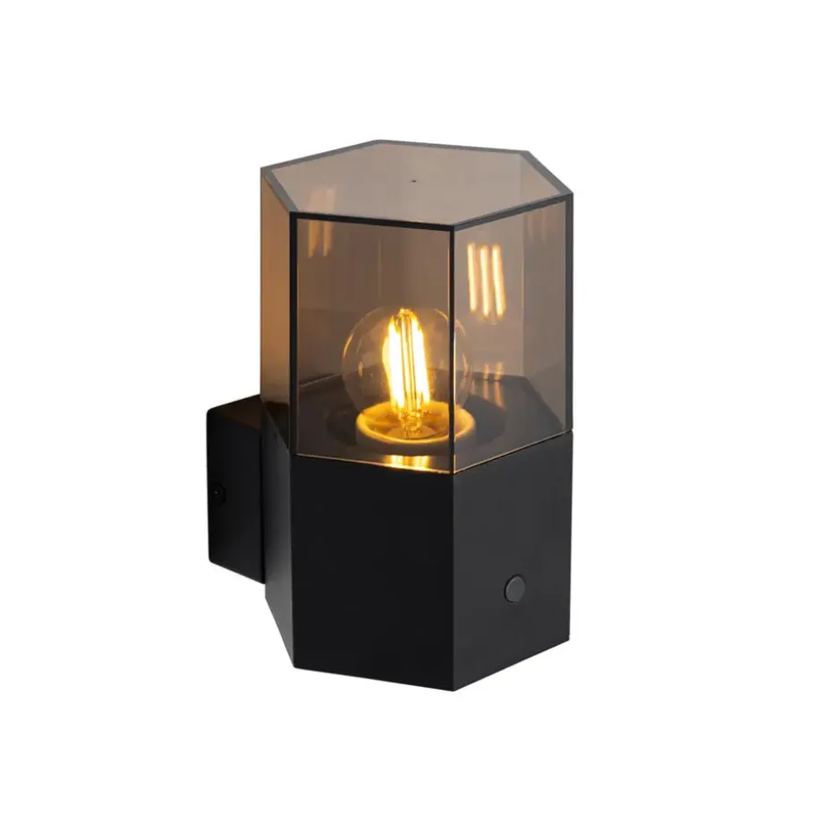 Qazqa buitenlampen met sensor denmark zwart e27