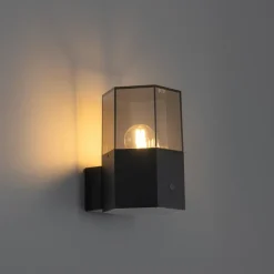 Qazqa buitenlampen met sensor denmark zwart e27