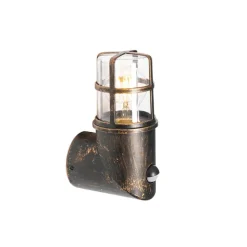 Qazqa buitenlampen met sensor kiki goudkleurig e27