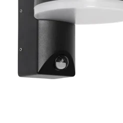 Qazqa buitenlampen met sensor esmee zwart geïntegreerde led