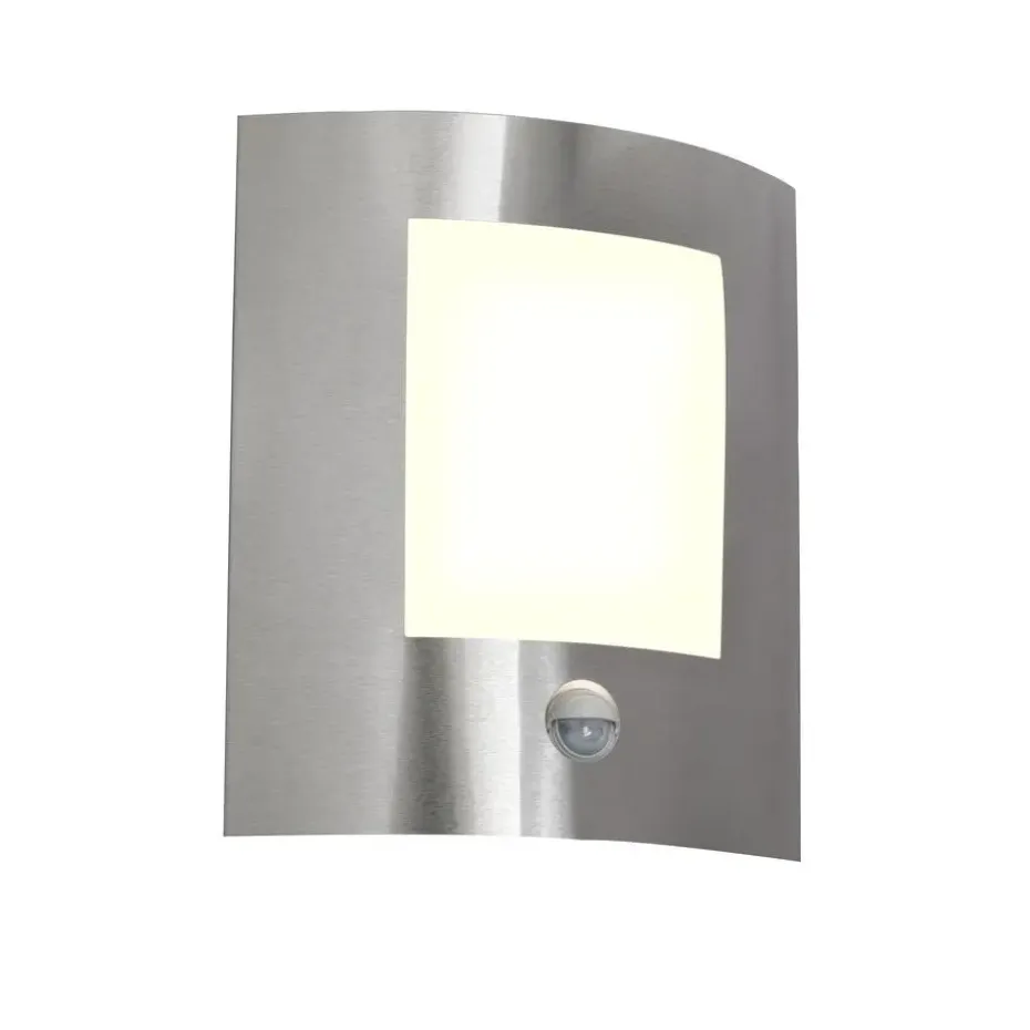 Qazqa buitenlampen met sensor emmerald zilverkleurig e27