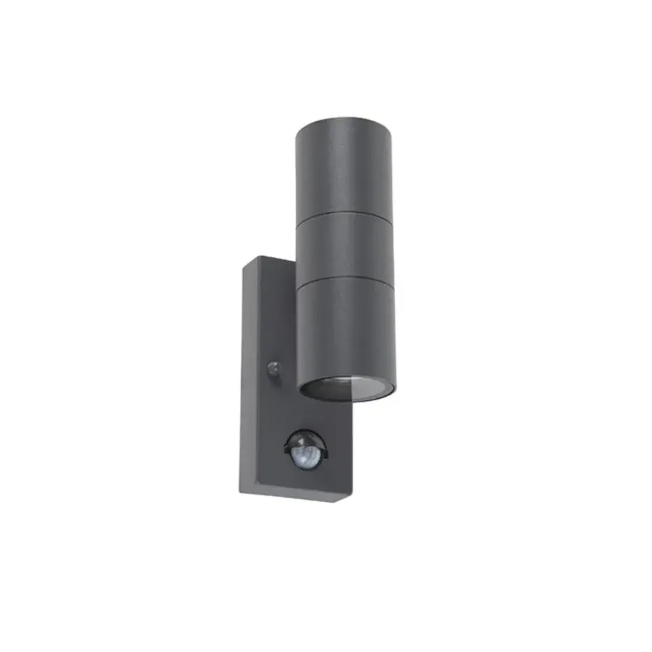 Qazqa buitenlampen met sensor duo grijs gu10