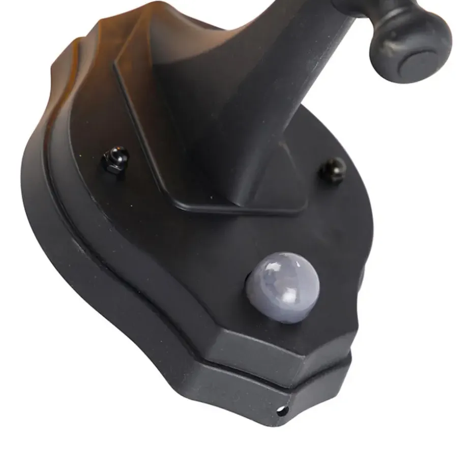 Qazqa buitenlampen met sensor new haven zwart e27