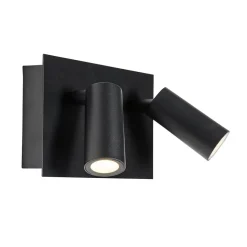 Qazqa buitenlampen met sensor simon zwart geïntegreerde led