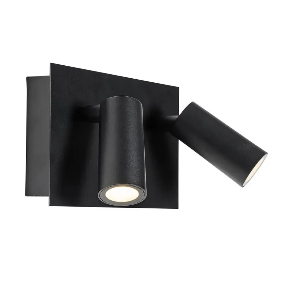 Qazqa buitenlampen met sensor simon zwart geïntegreerde led