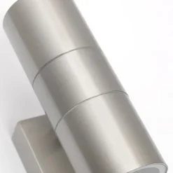 Qazqa buitenlampen met sensor duo zilverkleurig gu10