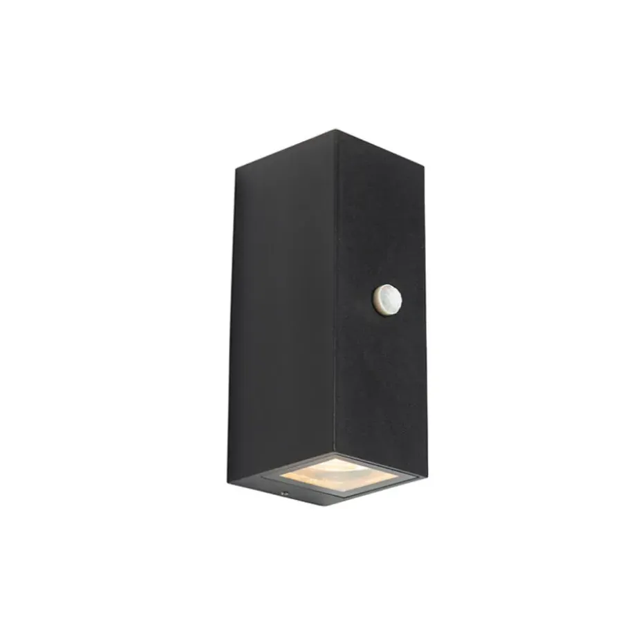 Qazqa buitenlampen met sensor baleno zwart gu10