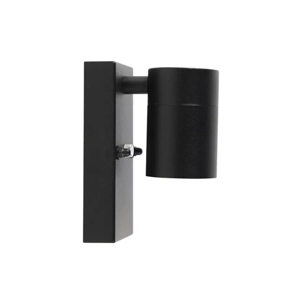 Qazqa buitenlampen met sensor solo zwart gu10