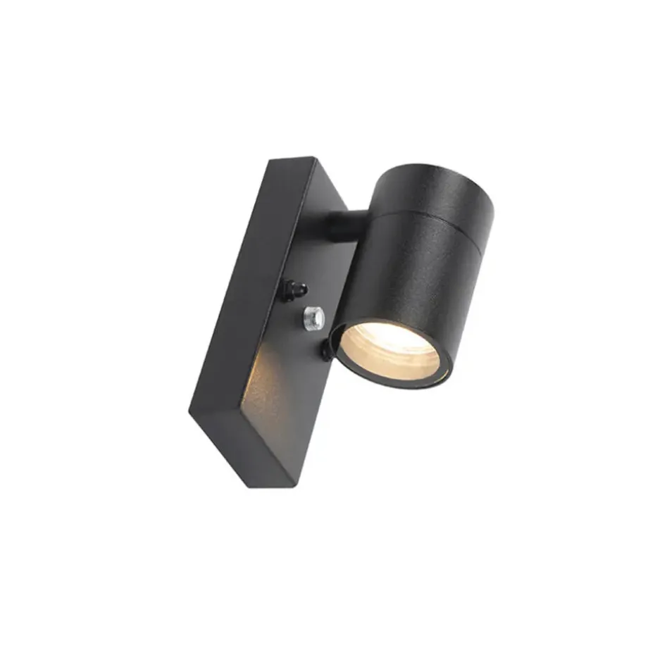Qazqa buitenlampen met sensor solo zwart gu10
