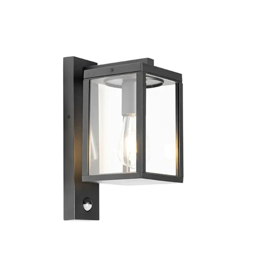 Qazqa buitenlampen met sensor charlois zwart e27