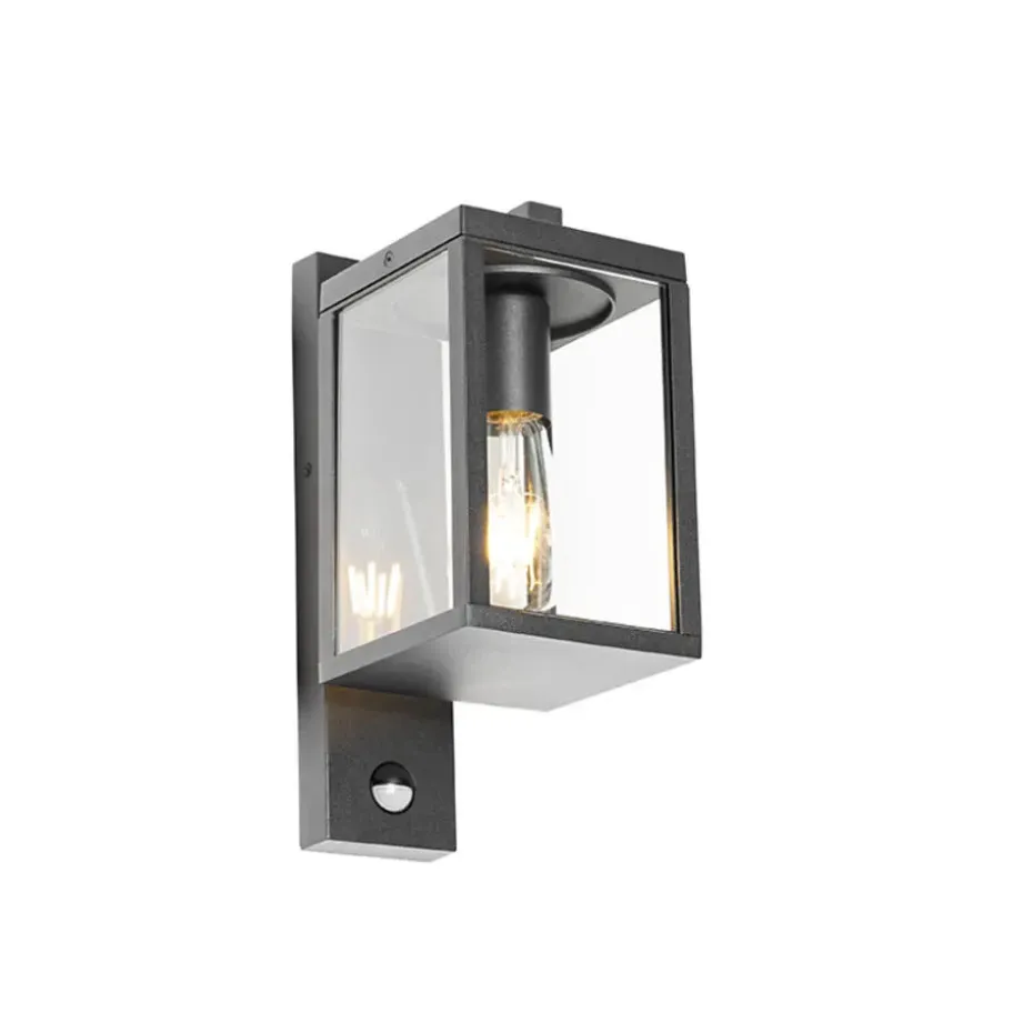 Qazqa buitenlampen met sensor charlois zwart e27
