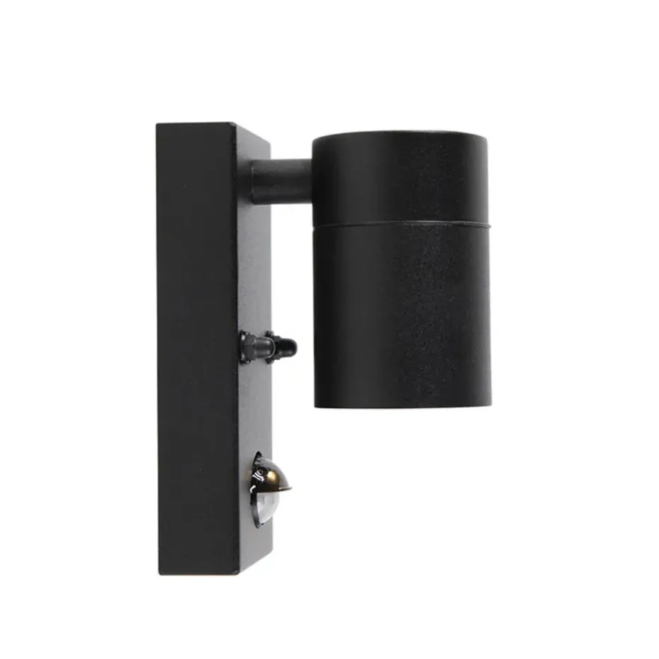 Qazqa buitenlampen met sensor solo zwart gu10