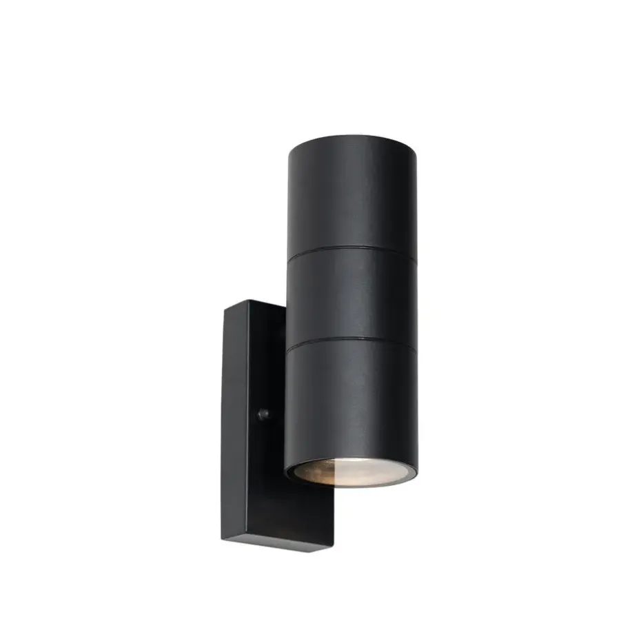 Qazqa buitenlampen met sensor duo zwart gu10