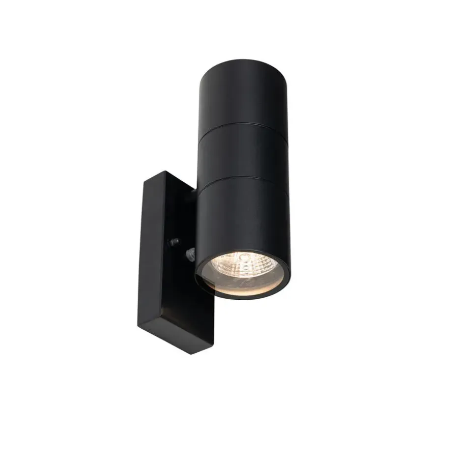 Qazqa buitenlampen met sensor duo zwart gu10