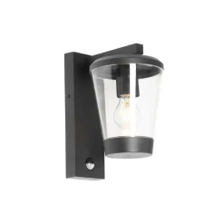 Qazqa buitenlampen met sensor joren zwart e27