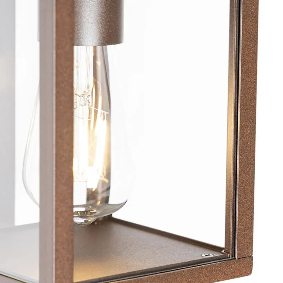Qazqa buitenlampen met sensor charlois bronskleurig e27
