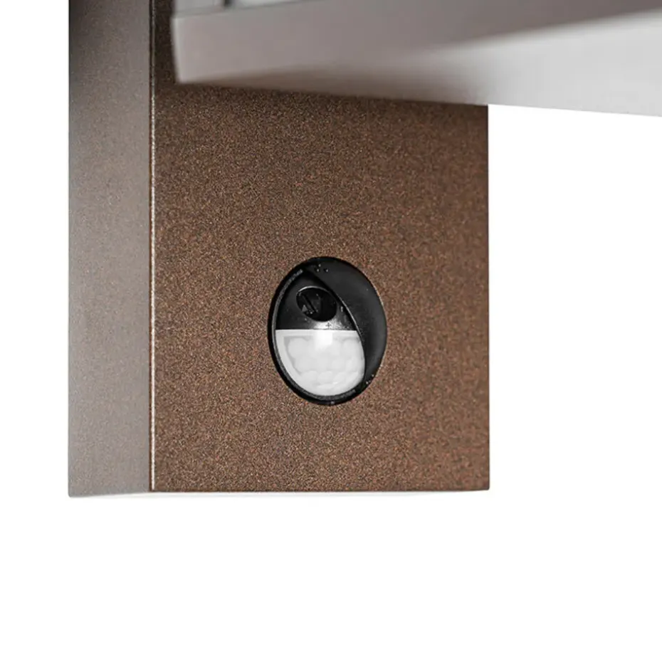 Qazqa buitenlampen met sensor charlois bronskleurig e27