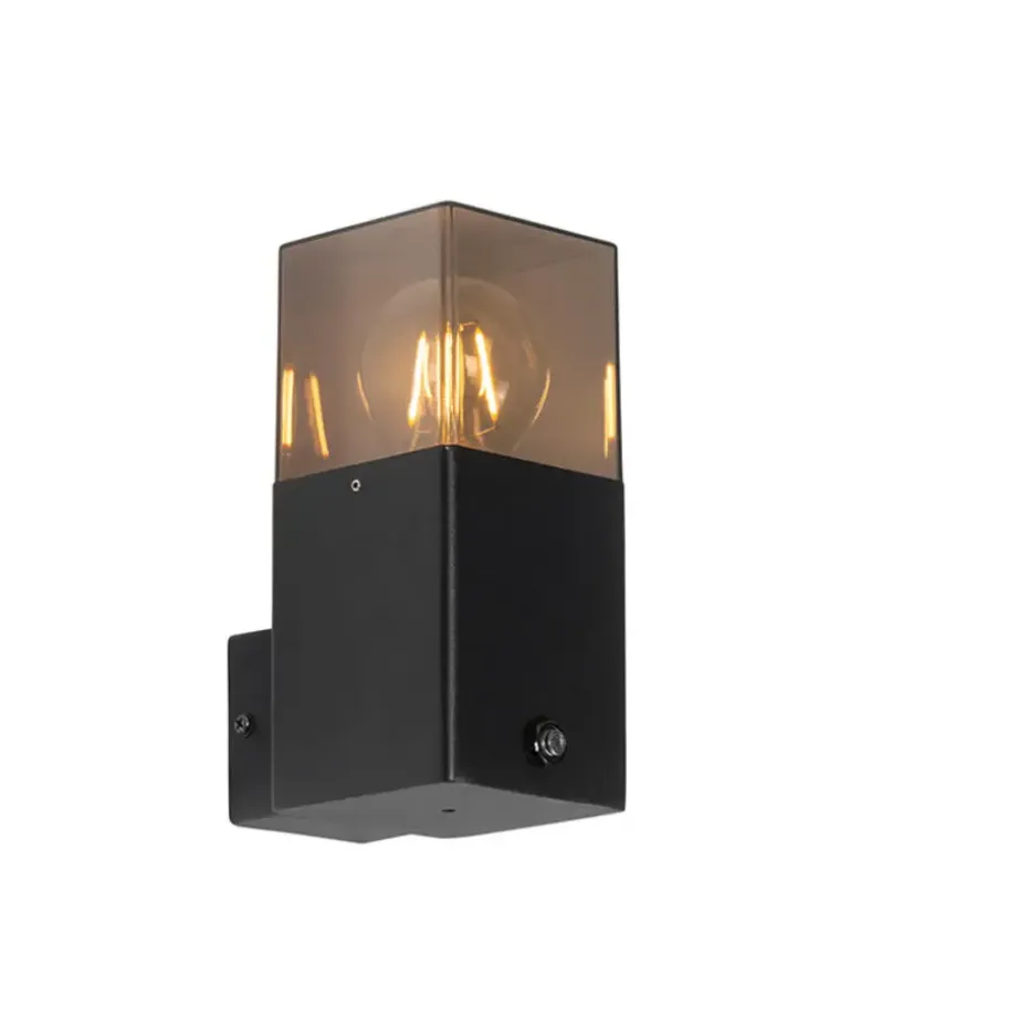 Qazqa buitenlampen met sensor denmark zwart e27