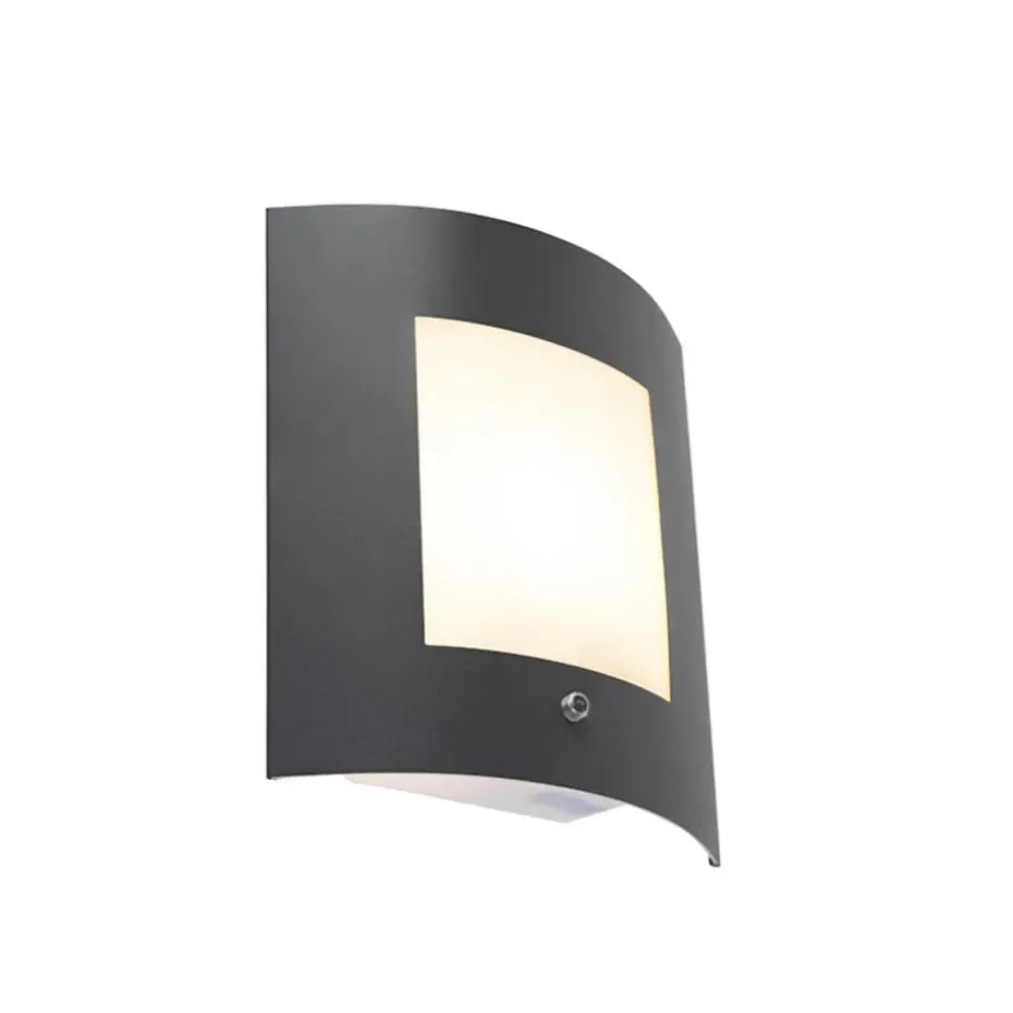 Qazqa buitenlampen met sensor emmerald grijs e27
