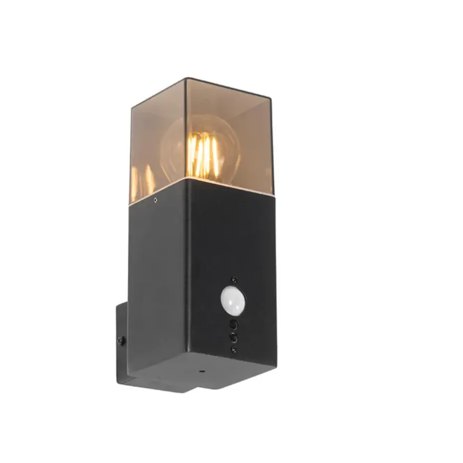 Qazqa buitenlampen met sensor denmark zwart e27