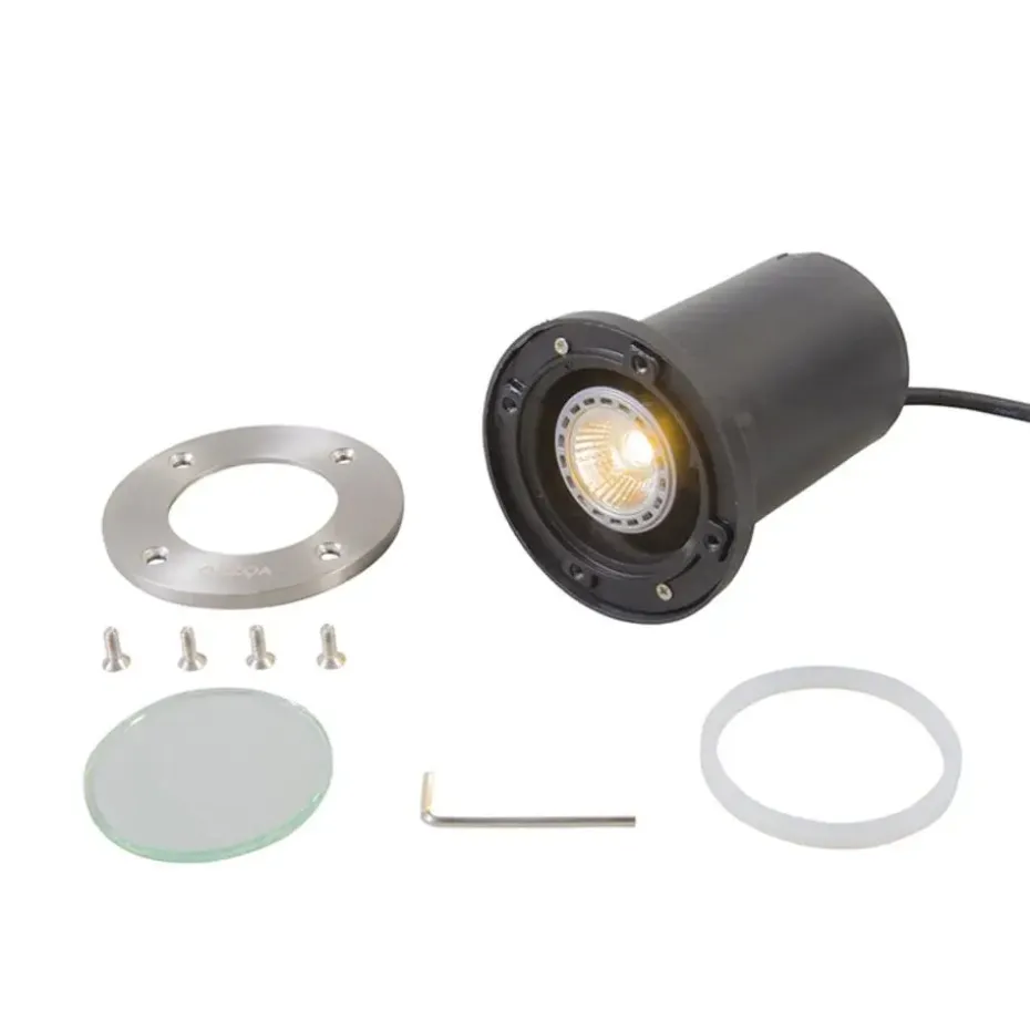 Qazqa grondspots basic zilverkleurig gu10