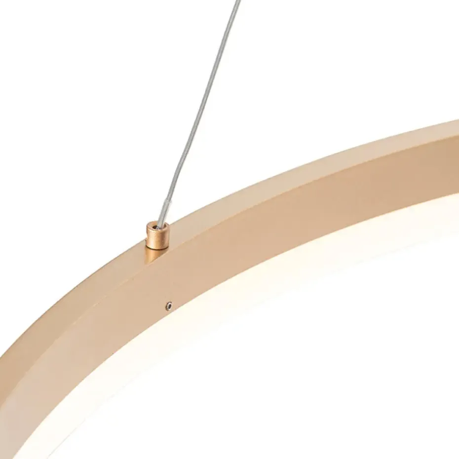 Qazqa hanglampen anello goudkleurig geïntegreerde led