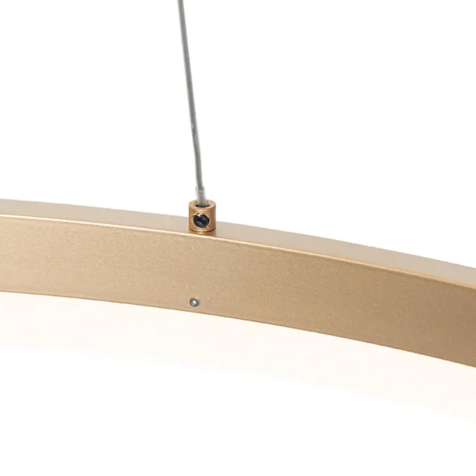 Qazqa hanglampen anello goudkleurig geïntegreerde led