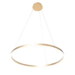 Qazqa hanglampen anello goudkleurig geïntegreerde led