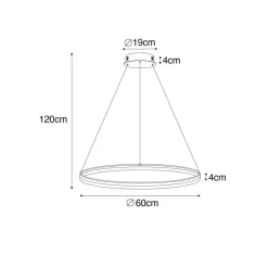 Qazqa hanglampen anello wit geïntegreerde led
