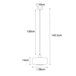 Qazqa hanglampen bizle beige e27