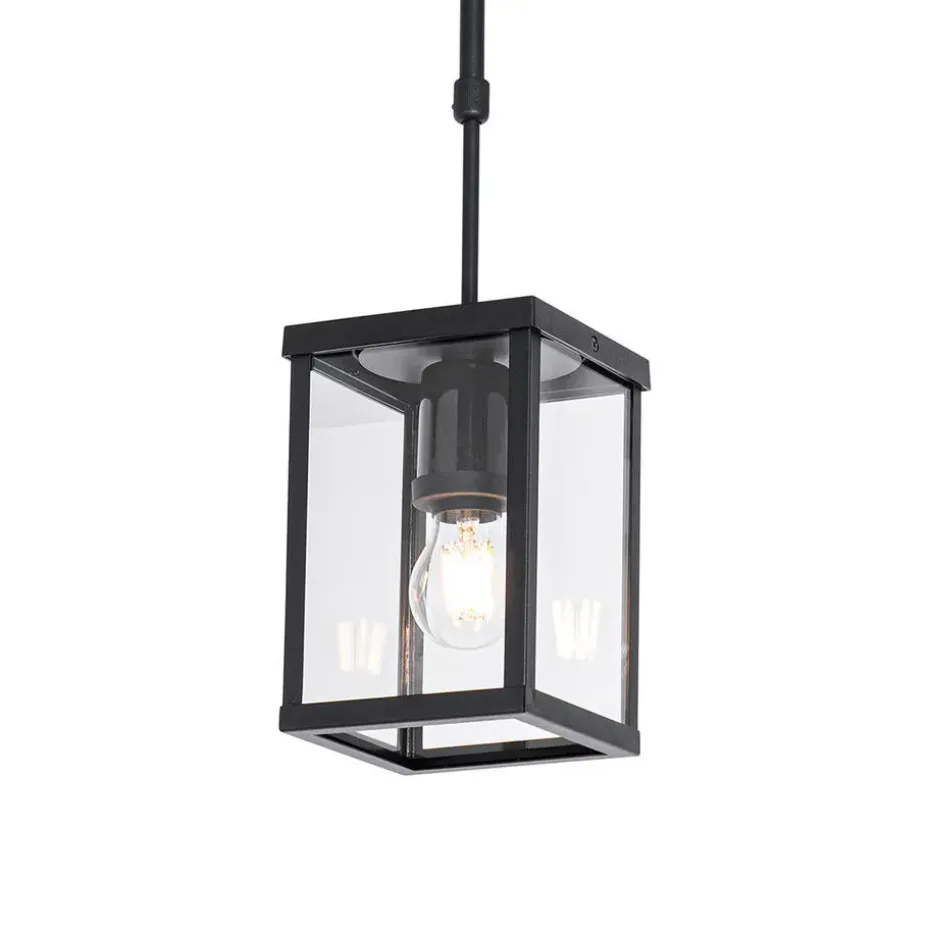 Qazqa hanglampen buiten charlois zwart e27