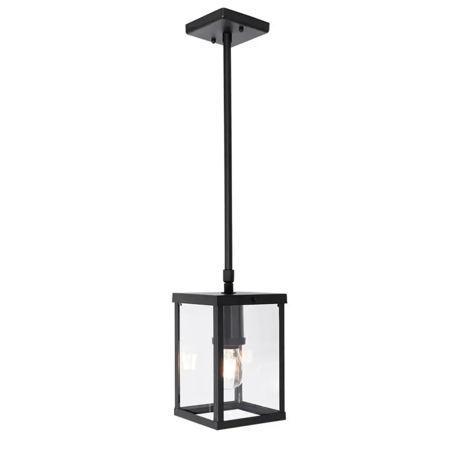 Qazqa hanglampen buiten charlois zwart e27