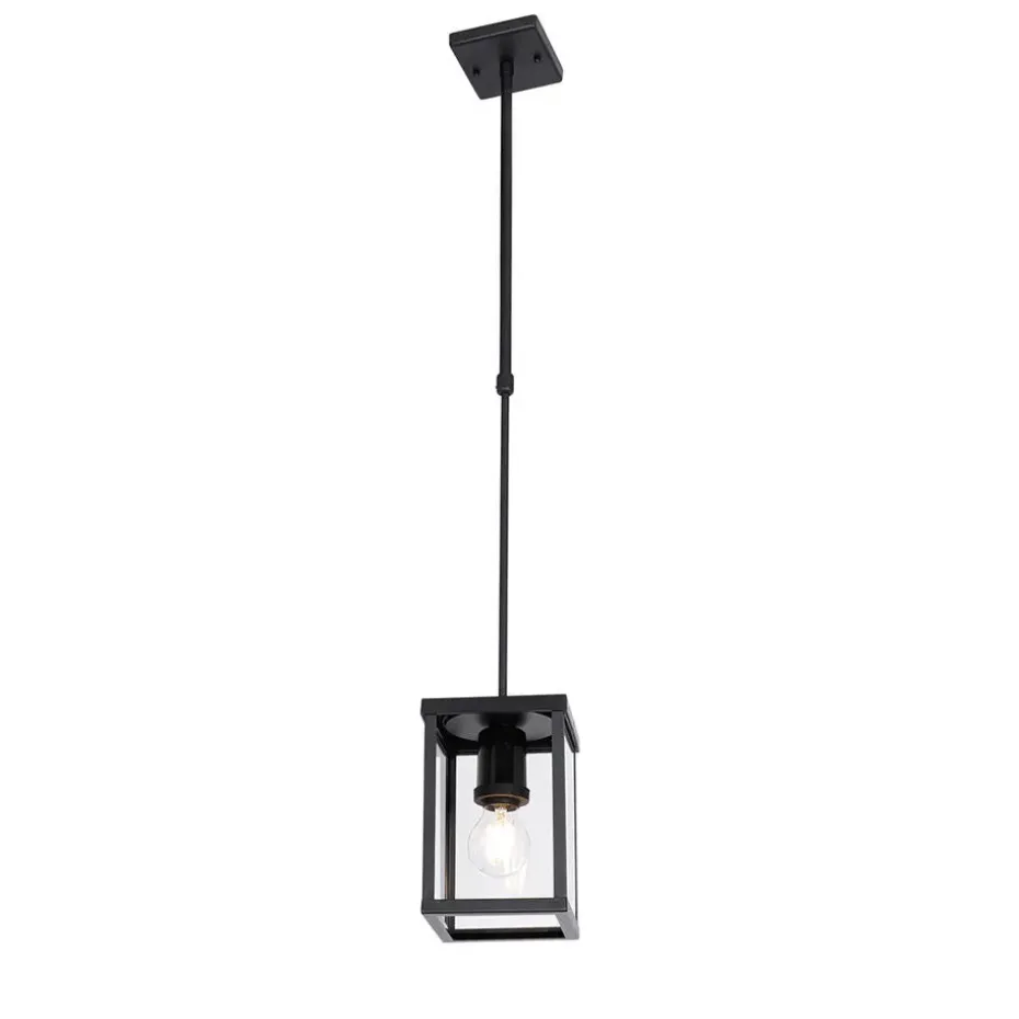 Qazqa hanglampen buiten charlois zwart e27
