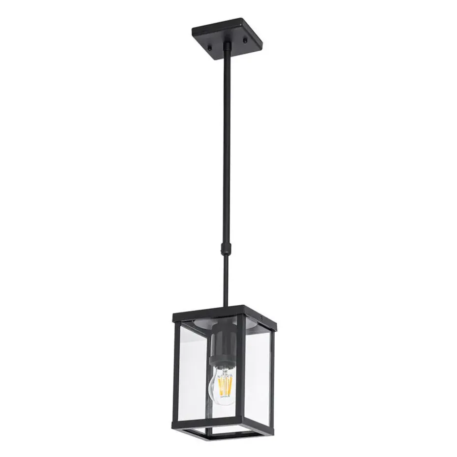 Qazqa hanglampen buiten charlois zwart e27