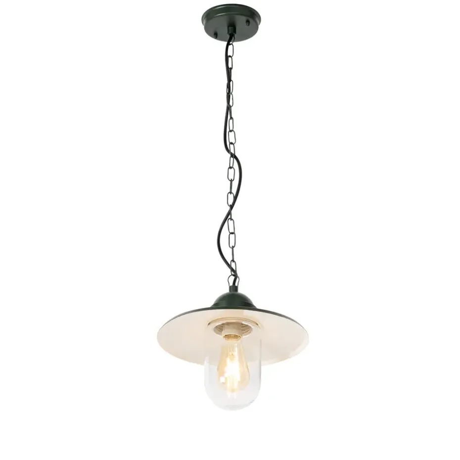 Qazqa hanglampen buiten kansas groen e27