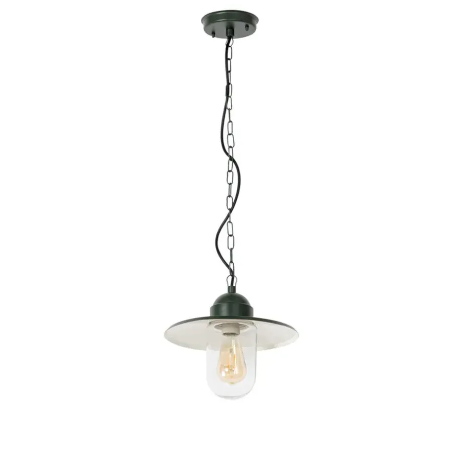 Qazqa hanglampen buiten kansas groen e27