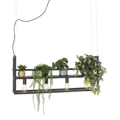 Qazqa hanglampen cage rack zwart e27