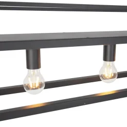 Qazqa hanglampen cage rack zwart e27