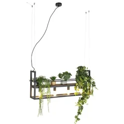 Qazqa hanglampen cage rack bruin e27