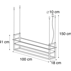 Qazqa hanglampen cage rack bruin e27