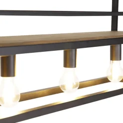 Qazqa hanglampen cage rack bruin e27
