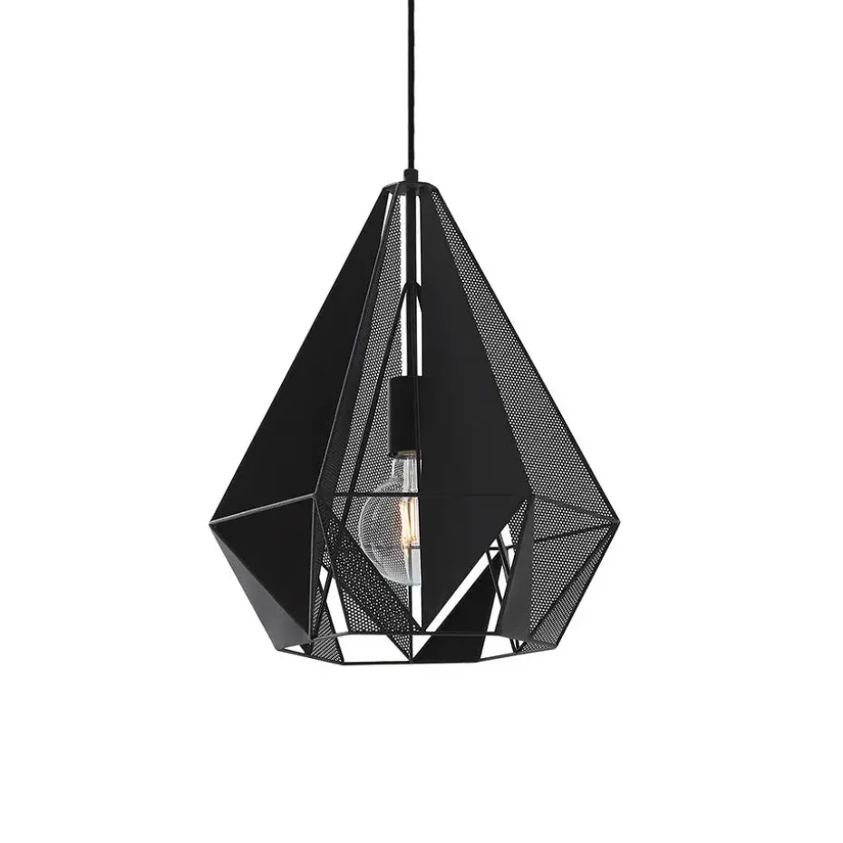 Qazqa hanglampen carcass zwart e27