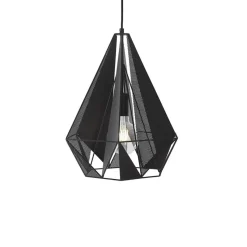 Qazqa hanglampen carcass zwart e27
