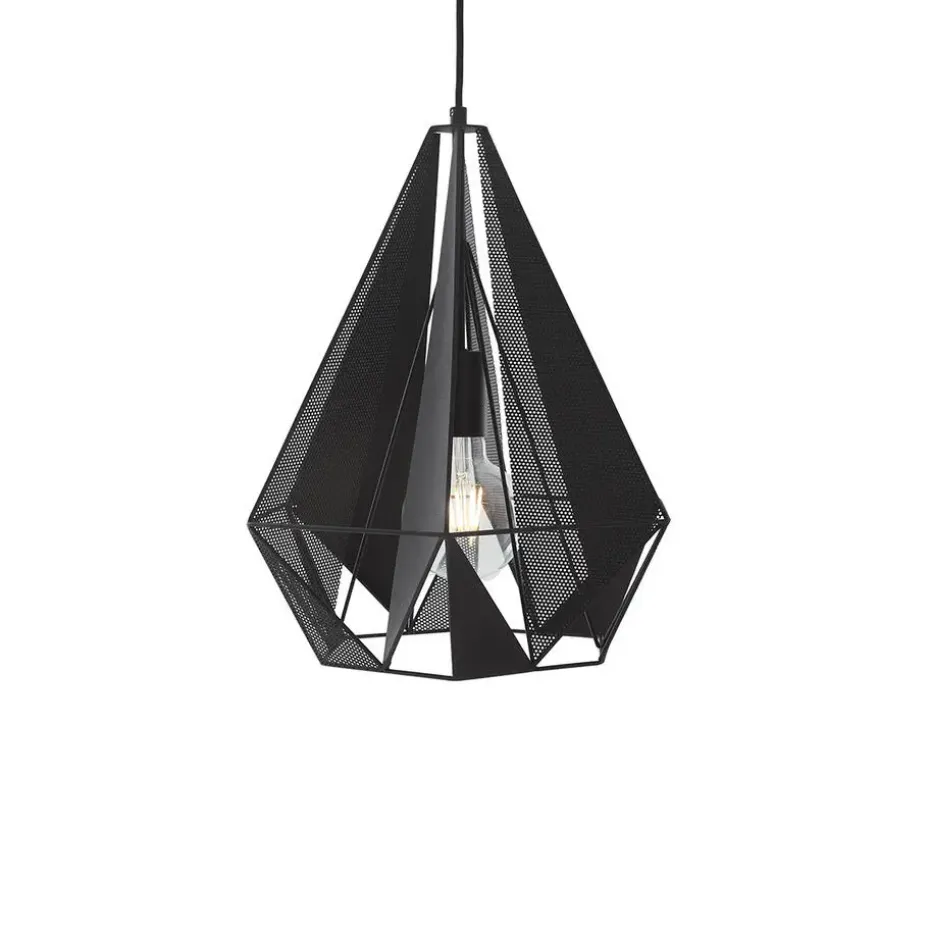 Qazqa hanglampen carcass zwart e27