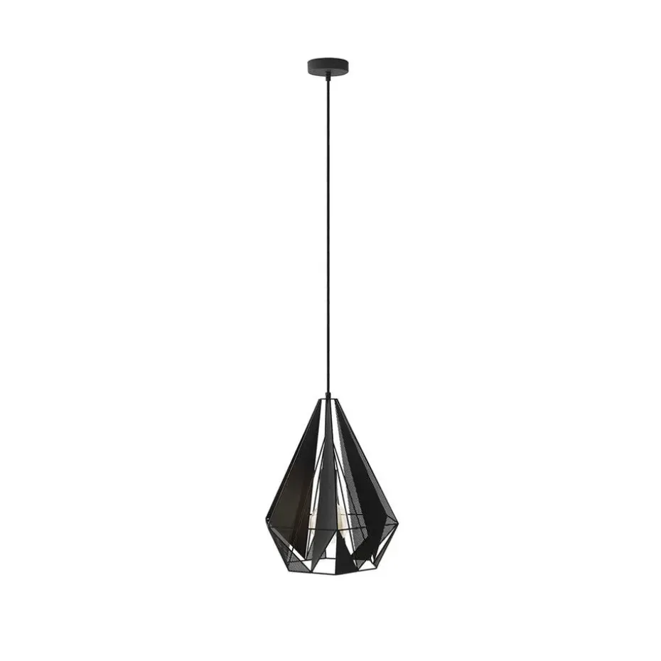 Qazqa hanglampen carcass zwart e27