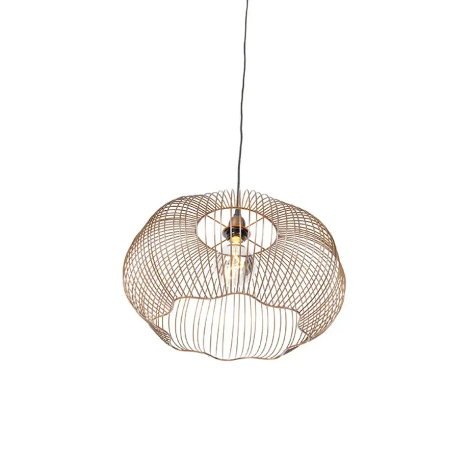 Qazqa hanglampen finn bruin e27
