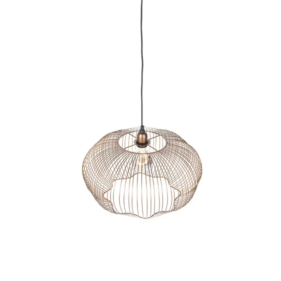 Qazqa hanglampen finn bruin e27