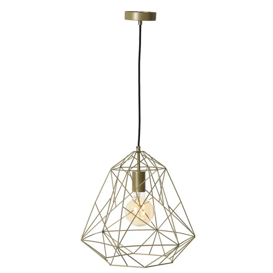 Qazqa hanglampen framework goudkleurig e27