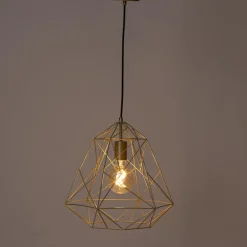Qazqa hanglampen framework goudkleurig e27